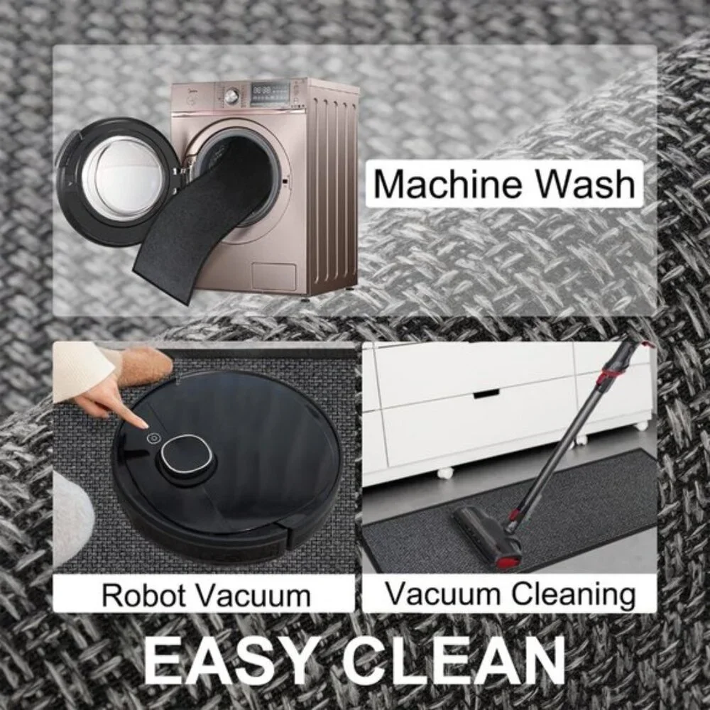 New Kitchen Mat Set of 2, Non-Slip, Absorbent Cushioned Mats for Kitchen - Black